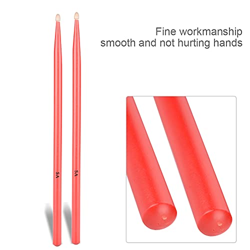 1 par de baquetas 5A para batería, hechas de madera de arce, para adultos, niños y principiantes (rojo) miniatura 5