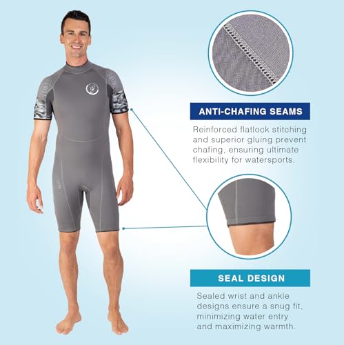 Seavenger Explorer 3mm Neoprene Shorty Wetsuit (Camo, Men's Small)