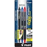 Pilot FriXion Synergy Clicker Erasable, Refillable, Retractable Gel Ink Pens, Extra Fine Point 0.5 mm, Pack of 3, Assorted Colors, FriXion Erasable Pens 0.5 - Ideal for School & Office Writing
