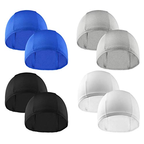 Yookat 8 Pieces Skull Cap Helmet Liner Sweat Wicking Skull Cap Cycling Skull