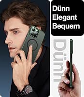 TORRAS [Upgrade Magnetisch für iPhone 13 Pro Hülle für MagSafe [Militärschutz] (TOP Adsorption) Schutzhülle Samtige Touch Matt Stoßfest Anti-Kratzen Handyhülle Case Alpengrün – Ansicht 6
