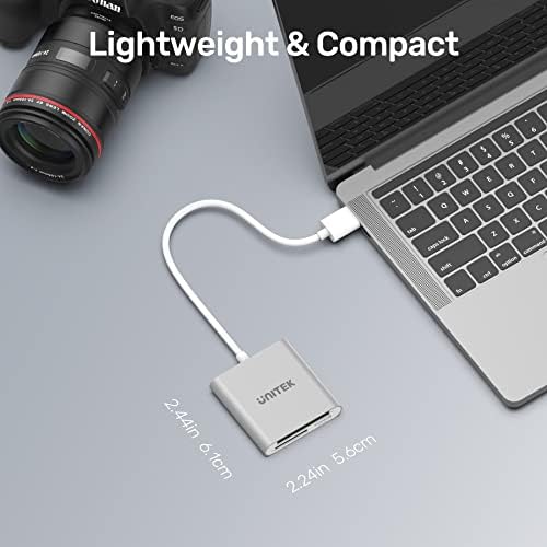 Unitek SD Card Reader USB 3.0 3 Port Memory Card Reader Writer Compact Flash Card Adapter for CF/SD/TF Micro SD/Micro SDHC/MD/MMC/SDHC/SDXC UHS-I Card for Windows & Mac - Aluminum