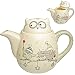 Produktbild 3D Design - Teekanne / Kaffeekanne - lustige Eulen im Winter - mit Deckel & Henkel - 1 Liter - weiß edel - stabil aus Porzellan / Keramik - Kaffee Tee Milch /..