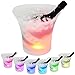Japard LED 5L Ice Bucket Serving Tray, Light up Ice Basket - Large Capacity, Lightweight, 7 Colors Illuminating for Home Party, Bar, Nightclub, Champagne Wine Bottle, Battery Powered