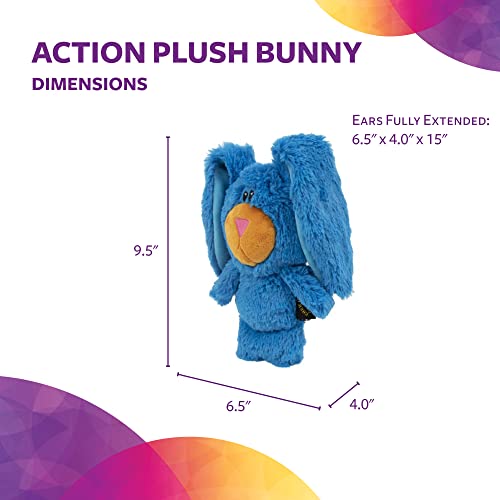 Trustypup Action Plush Bunny Animated Squeaky Dog Toy, Chew Guard Technology - Blue, One Size #TOP2
