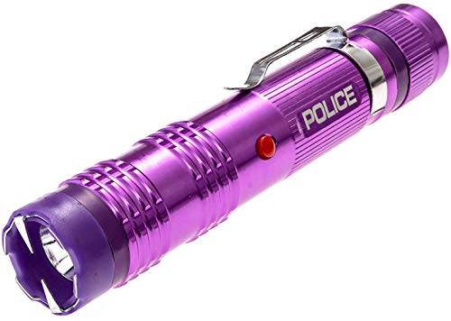 POLICE Stun Gun M12-53 Billion Metal Rechargeable with LED Tactical Flashlight, Purple