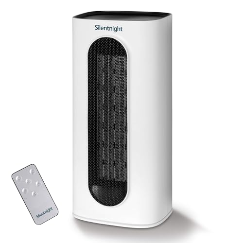 Silentnight Comfort Control Ceramic Fan Heater - Portable 2000W Electric Space Heater with Remote Control, 70° Oscillation, 9hr Timer, Adjustable Thermostat, Overheat Protection - Home, Bedroom & More