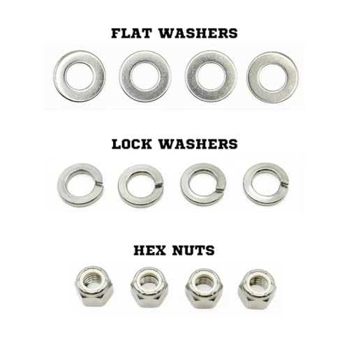 Image of Mighty Fasteners Heavy-Duty 90 U-Bolt | 304 Stainless Steel | 3 /8 inch-16 X 1-9 /16 inch X 2-5 /8 inch Threaded 1-3 /4 inch | Marine Trailer Mounting | Includes Flat Washers, Nylon Lock Nut & Split Washers| 4 Pack
