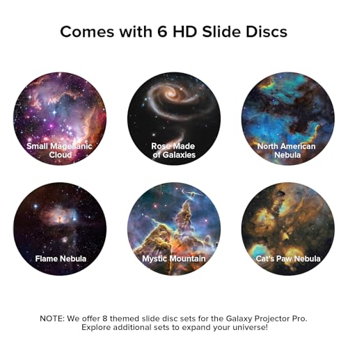 YUNRAY Galaxy Projector Pro con kit de 6 discos Nebula 3 para techo 3