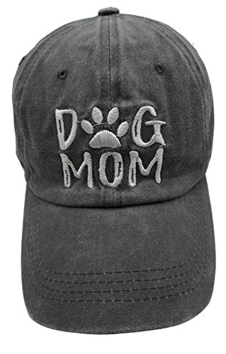 Image of OASCUVER Denim Fabric Adjustable Dog Mom Hat Fashion Distressed Baseball Cap for Women