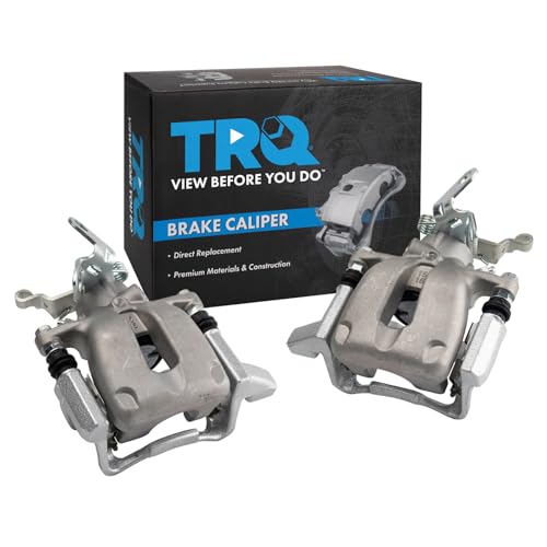 Image of TRQ Rear Driver and Passenger Side Brake Caliper Set Caliper Brackets Hardware Compatible with 07-09 Volkswagen Jetta with 260mm Diameter Rear Rotors 09 Audi A3 260mm Diameter Rotors