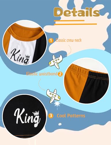 Image of mksodopy Toddler Boy Clothes Color Block Patchwork Short-Sleeved T-Shirt Color Block Shorts Boys Summer Outifts