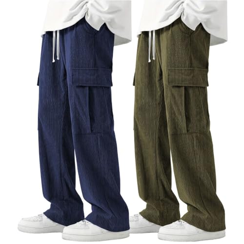 Image of GRECIILOOKS Cargo Joggers for Men - Cotton Loose Fit Utility Pants with 4 Pockets | Durable Outdoor & Hiking Trousers (Available in Plus Size)
