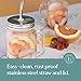 brimley 16oz Glass Mason Jar Set of 4 with Lid and Straw - Mason Jars with Handle for Cold Drinks - Glass Mason Jars with Metal Mason Jar Lids with Stainless Steel Straws and Straw Hole