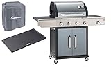 Gasgrill Barbecue of The Champion PTS 4.1 Anthrazit Gratis dazu Schutzhülle + Grillplatte