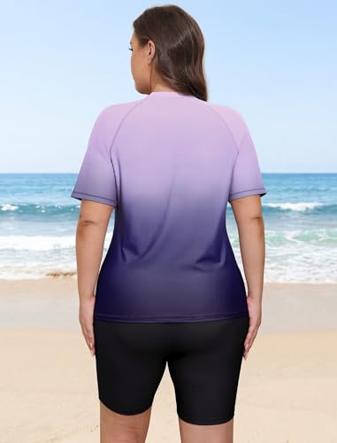 Swimming Suits for Women Full Coverage Swimsuits Swimwear Rash Guard Swim Tops with Built in Bra L - image 3