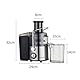 SOKANY 800W Entsafter Gemüse und Obst, Quick Juicer mit optimierter Saftausbeute, Große 65 mm Einfüllöffnung, 2 Geschwindigkeitsstufen, Einfach zu Reinigen, Schwarz/Edelstahl
