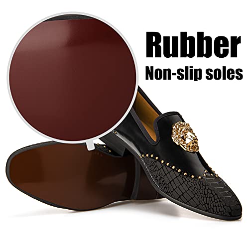 Image of JITAI Men's Dress Shoes - Casual Rubber & Leather Loafers for Men - Fashion Business Formal Wear