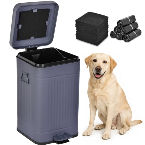 Outdoor-Hundekot-Behälter mit Deckel und Kohlefilter