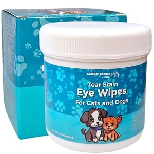 Pet Eye Wipes – 130 Tear Stain Remover Wipes for Dogs, Cats & Small Pets – Unscented, Pre-Moistened, Soft & Gentle Eye Cleaning Wipes for Daily Grooming