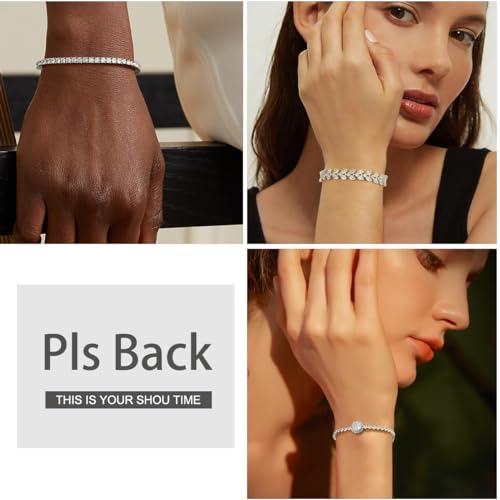 Suyi Tennis Bracelet Cubic Zirconia Bracelet Gold/Silver Plated Bracelets for Women2