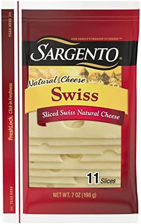 Sargento Swiss Natural Cheese SlicesGreat pairing with fruit and perfect for sandwiches, 7 Oz