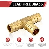 EFIELD Pex 3/4 cala Tee Mosiężne Złączki do zaciskania - 20 sztuk (3/4" x 3/4" x 3/4")