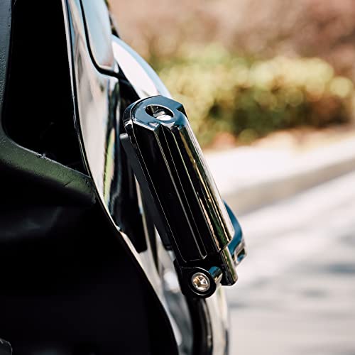 Hlmt Highway Pegs Motorcycle Medium Foot Pegs Foot Rest (Black) Compatible With Harley Road King Street Glide Honda Suzuki Kawasaki Yamaha Engine Guard Footpegs #TOP5