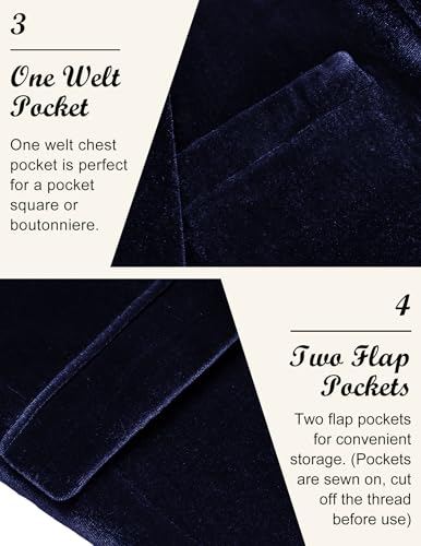 Image of COOFANDY Men's Velvet Blazer Notched Lapel Velour Suit Jacket One Button Tuxedo Jackets for Wedding Prom Party Dinner