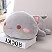 MIAOOWA Official Store 1 szt. 35/50/65 cm Kawaii leżący kot pluszowe zabawki wypchane urocza emotikon kot lalka urocza zwierzę poduszka miękka kreskówka dziecko 35 cm szary okrągły oko