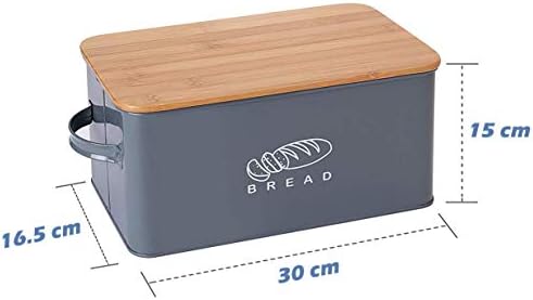 G.a HOMEFAVOR Kitchen Bread Bin Bread Storage Container Bread Crock with Bamboo Lid, 30 * 16.5 * 15cm