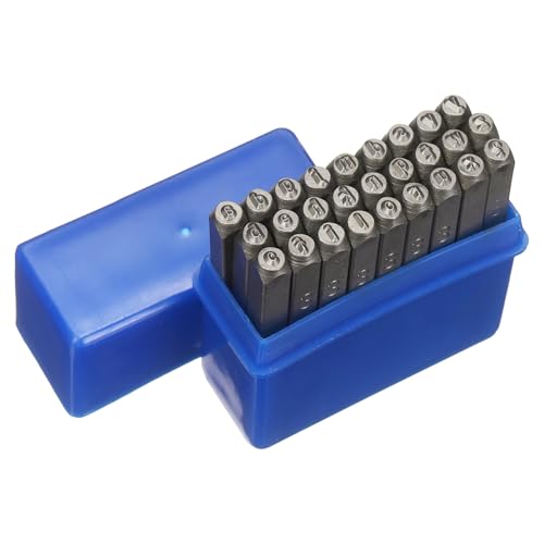 Image of Muiltvoe 27 Pcs Metal Letter Stamps 1/6" 1.5mm 40Cr Lowercase Letter Stamp Set Hand Stamping Punch Kit with Case for Jewelry Making Craft Arts Ring Bracelet