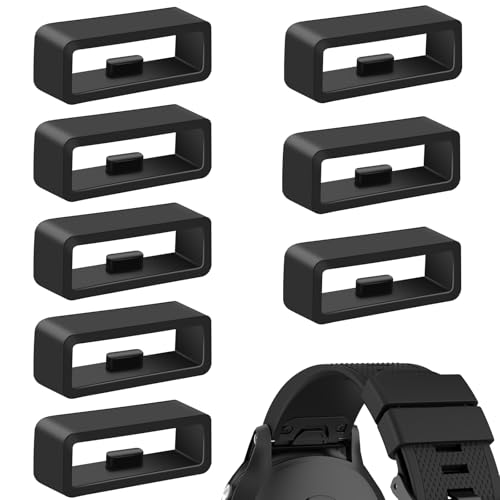 8 Pack Fastener Rings for Garmin Fenix 8/7/6/5 Watch Bands Silicone Replacement Band Keeper Loop/Holder/Retainer