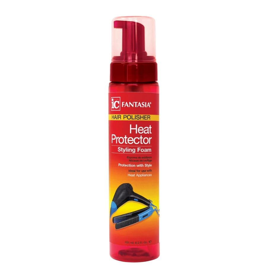 Fantasia IC Heat Protectant Foam for Hair Styling, 8.5 oz - with a comb