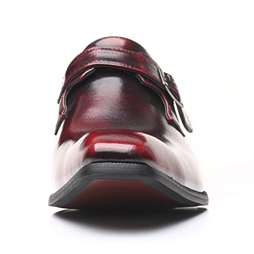 Formal Dress Shoes for Men Slip On Monk Strap Patent Leather PU Leather Low Top Rubber Sole Resistant Non Slip Anti-Slip Casual2