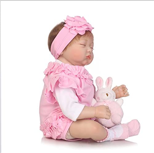 HOMONEY Reborn Puppe, 22 Zoll Silikon Reborn Baby Realistische Modepuppen Für Prinzessin Kinder Geburtstagsgeschenk Bebes Reborn Puppen Spielzeug Für Mädchen – Bild 5