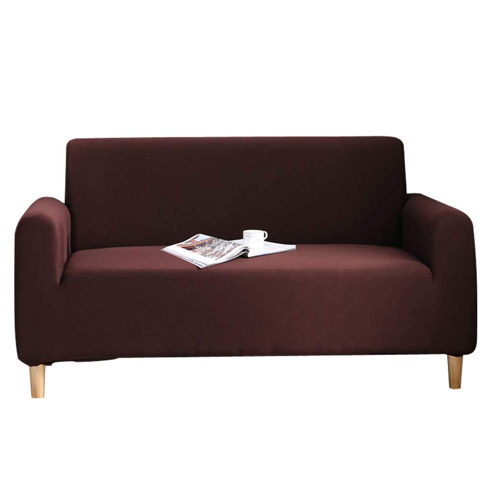 Zangge Bedding Sofa Brown Cushion Cover Protector Cover Polyester Elastic Stretch Solid Colour Armchair Couch Living Room