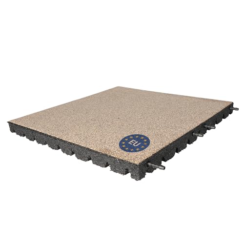 Gartenpirat Dalle amortissante 50x50 cm 40 mm Sable désert – Caoutchouc certifié en 1177 pour Aire de Jeux, balançoire, Toboggan – Antichoc,...