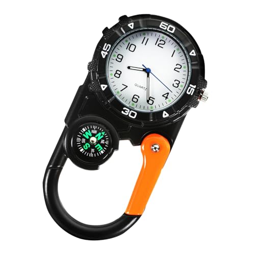 Carabiner Watch Luminous Clip on Quartz Watch Compass Taschenuhr Mit Karabiner,Uhr mit kompass,Leuchtende Analog Quarzuhr Uhr Herren Damen Outdoor