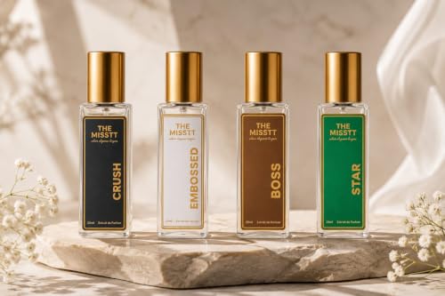 Image of Perfume Gift Set for Men & Women | Long Lasting Extrait De Parfum Collection | Crush, Embossed, Bosss & Star Fragrances | Premium Daily Wear Perfume | Pack of 4 x 20ml (80ml Total)