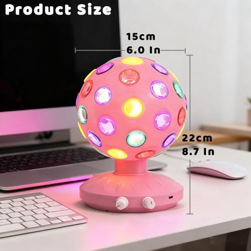 Lampe LED rotative à 360° rose alimentée par USB ou piles - 2