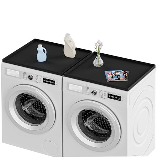 YEEBECA Waschmaschinenauflage 60X60 CM Anti-Rutsch, 2PCS Silikon Trockner Waschmaschinenabdeckung, Verhindert Kratzer Auf der Oberseite und Hat Ein Einzigartiges Anti-Rutsch-Muster, Tropfsicheres.