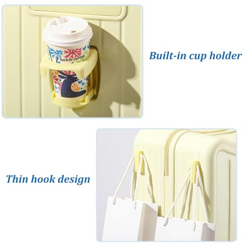 20/22" Ride-On Suitcase, Carry On Luggage with Spinner Wheels, ABS Ride-On Luggage Travel Rolling Suitcases for Business Travel, School, Leaning(Black,22") 5