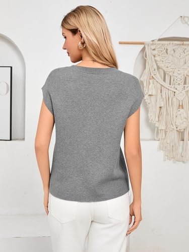 Image of GREAIDEA Womens Sleeveless Sweater Vest Crewneck Cap Sleeve Knit Tops Trendy 2026 Summer Spring Business Casual Shirts