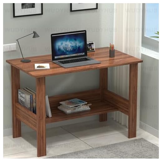 Wudyhub Computer Home/Office Desk | Writing Study | Laptop Table | Modern Simple Desk | Small Desks for Small Spaces | Sturdy Desk for Home, Office, Bedroom, Living Room (ST-09-Brown)