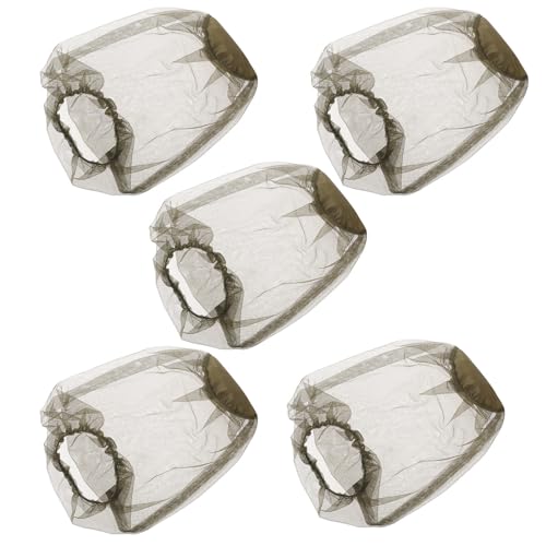 GALPADA 5pcs Sombrero de Red de Gasa Verde para Pesca y Alimentación de Abejas