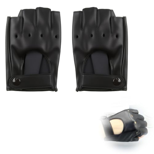QYHON Mitaines en cuir synthétique pour homme et femme, mitaines en cuir synthétique, idéales pour la conduite, le cyclisme, le cosplay (par exemple Lara...