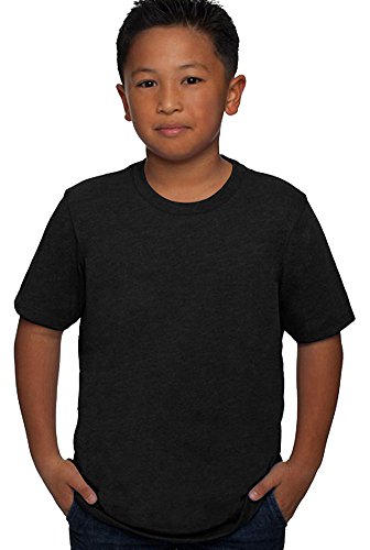 Next Level Big Boys' Tri-Blend Baby-Rib Soft Jersey T-Shirt, Vintage Blk, Large