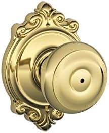 Schlage Brookshire Privacy Knob, Bright Brass