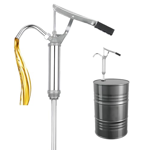 Petyoung Bomba para Bidones con Palanca, Bomba para Bidones de Aceite con Palanca para Bidones de 15-55 Galones, Manual para Diésel, Aceite Lubricante, Gasolina Blanca, Queroseno, Petróleo, Aceites